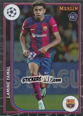Figurina Lamine Yamal - Chrome UEFA Club Competitions 2023-2024
 n. 27 - Topps Merlin