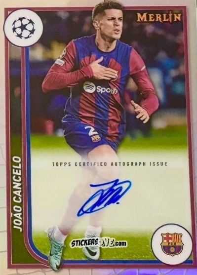 Figurina Joao Cancelo - Chrome UEFA Club Competitions 2023-2024
 n. AU-JC - Topps Merlin