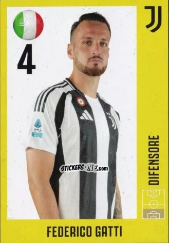 Cromo Federico Gatti - Juventus 2024-2025 n. 9 - Euro Publishing