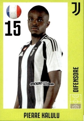 Sticker Pierre Kalulu - Juventus 2024-2025 n. 11 - Euro Publishing