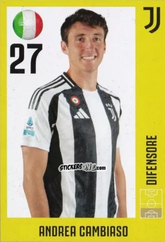 Cromo Andrea Cambiaso - Juventus 2024-2025 n. 12 - Euro Publishing