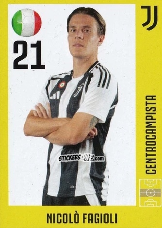 Figurina Nicolò Fagioli - Juventus 2024-2025 n. 22 - Euro Publishing