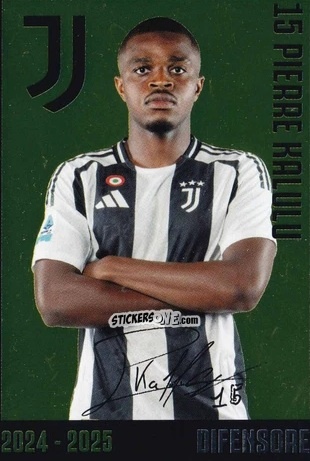 Sticker Pierre Kalulu - Juventus 2024-2025 n. J8 - Euro Publishing