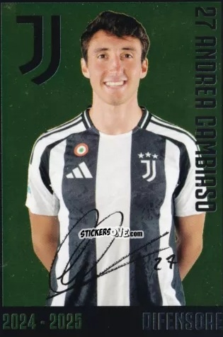 Cromo Andrea Cambiaso - Juventus 2024-2025 n. J9 - Euro Publishing