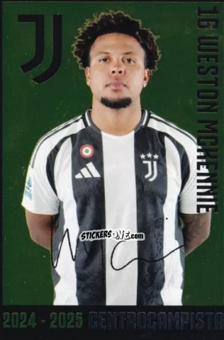 Cromo Weston Mckennie - Juventus 2024-2025 n. J15 - Euro Publishing