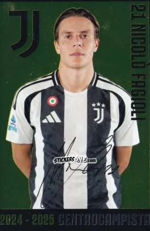 Cromo Nicolò Fagioli - Juventus 2024-2025 n. J19 - Euro Publishing