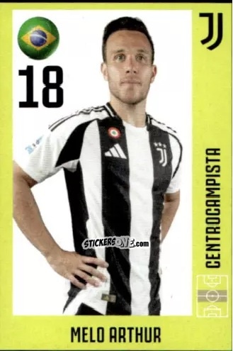 Figurina Arthur Melo - Juventus 2024-2025 n. 20 - Euro Publishing