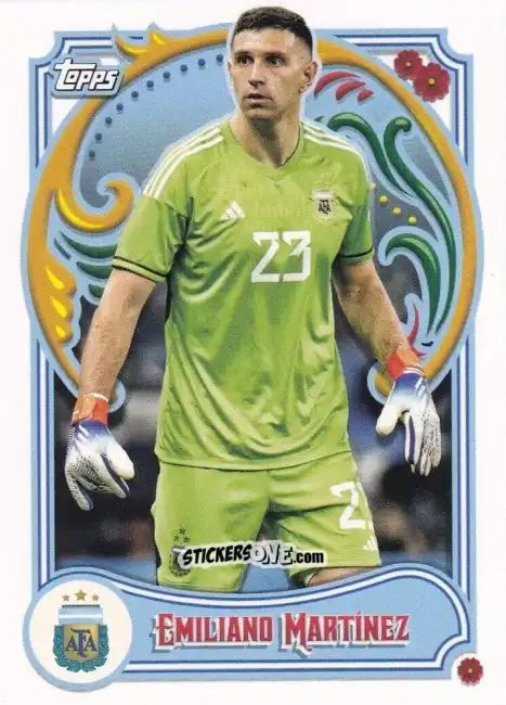 Figurina Emiliano Martínez - Argentina Fileteado 2023 n. 1 - Topps
