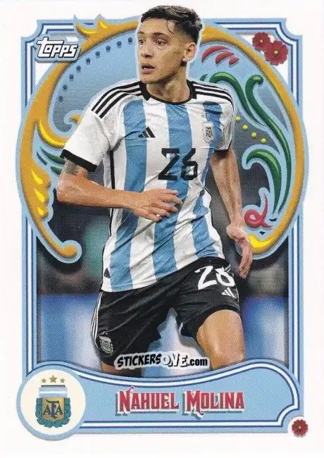 Figurina Nahuel Molina - Argentina Fileteado 2023 n. 4 - Topps