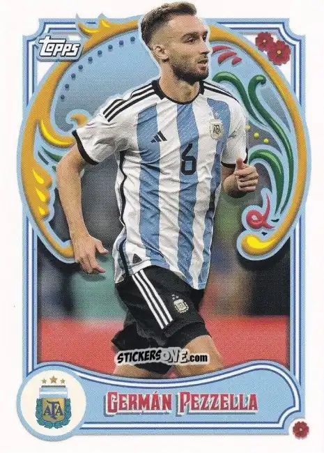 Figurina German Pezzella - Argentina Fileteado 2023 n. 6 - Topps