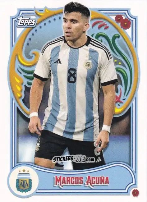 Sticker Marcos Acuña - Argentina Fileteado 2023 n. 11 - Topps