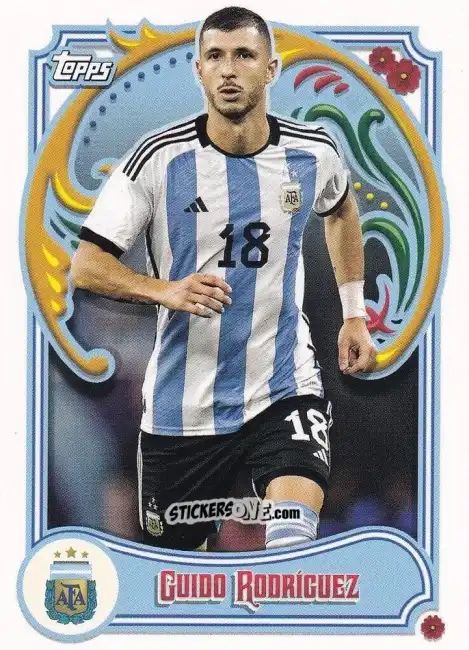 Cromo Guido Rodríguez - Argentina Fileteado 2023 n. 13 - Topps
