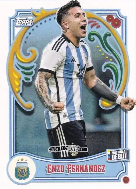Sticker Enzo Fernández - Argentina Fileteado 2023 n. 17 - Topps
