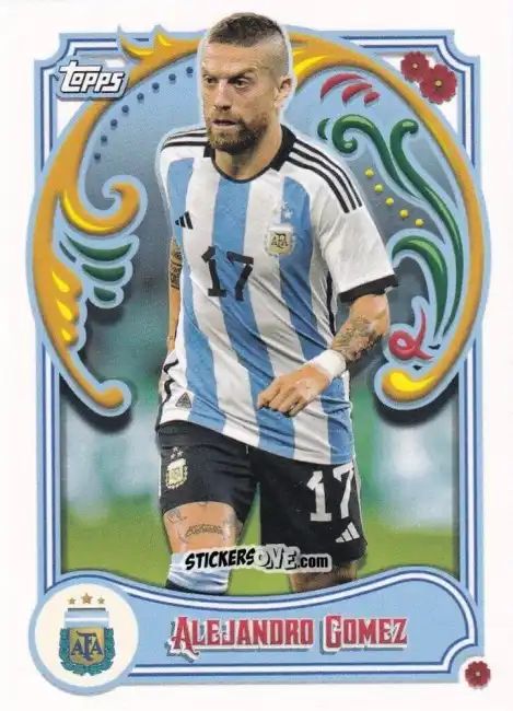 Figurina Alejandro Gomez - Argentina Fileteado 2023 n. 18 - Topps