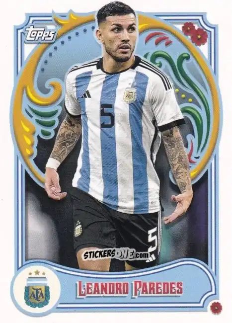 Cromo Leandro Paredes - Argentina Fileteado 2023 n. 19 - Topps