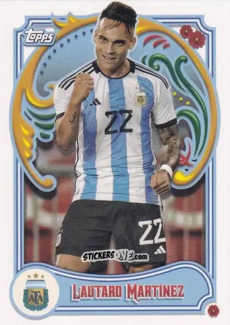 Figurina Lautaro Martínez - Argentina Fileteado 2023 n. 22 - Topps