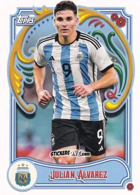 Cromo Julián Álvarez - Argentina Fileteado 2023 n. 24 - Topps