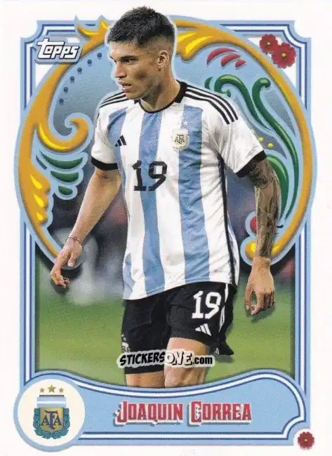 Figurina Joaquin Correa - Argentina Fileteado 2023 n. 27 - Topps