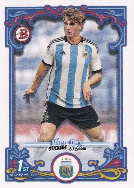 Sticker Nico Paz - Argentina Fileteado 2023 n. 34 - Topps