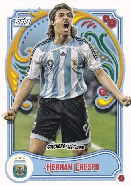 Figurina Hernan Crespo - Argentina Fileteado 2023 n. 42 - Topps
