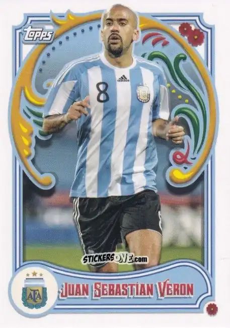 Sticker Juan Sebastian Veron - Argentina Fileteado 2023 n. 46 - Topps