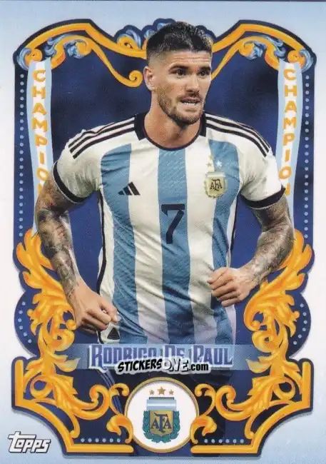 Figurina Rodrigo de Paul - Argentina Fileteado 2023 n. CH-2 - Topps