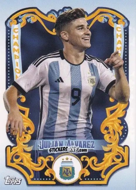Cromo Julián Álvarez - Argentina Fileteado 2023 n. CH-3 - Topps