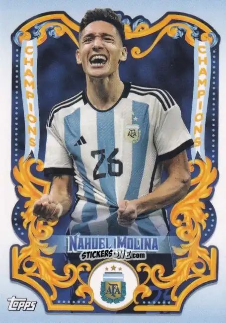 Figurina Nahuel Molina - Argentina Fileteado 2023 n. CH-4 - Topps