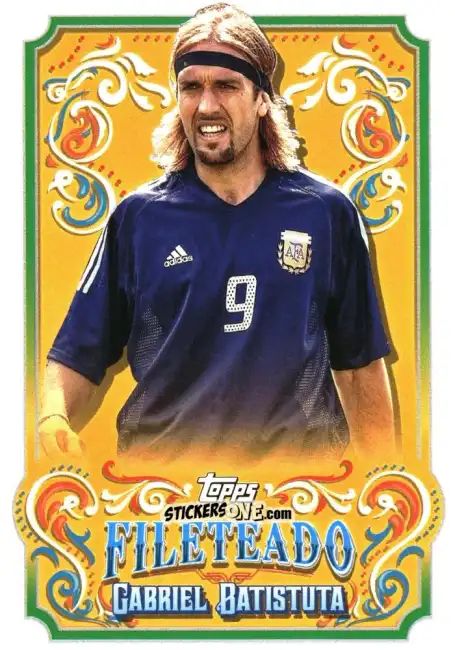 Sticker Gabriel Batistuta - Argentina Fileteado 2023 n. FT-11 - Topps