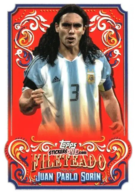 Cromo Juan Pablo Sorín - Argentina Fileteado 2023 n. FT-13 - Topps
