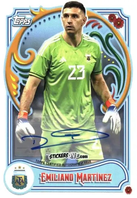 Figurina Emiliano Martínez - Argentina Fileteado 2023 n. 1au - Topps