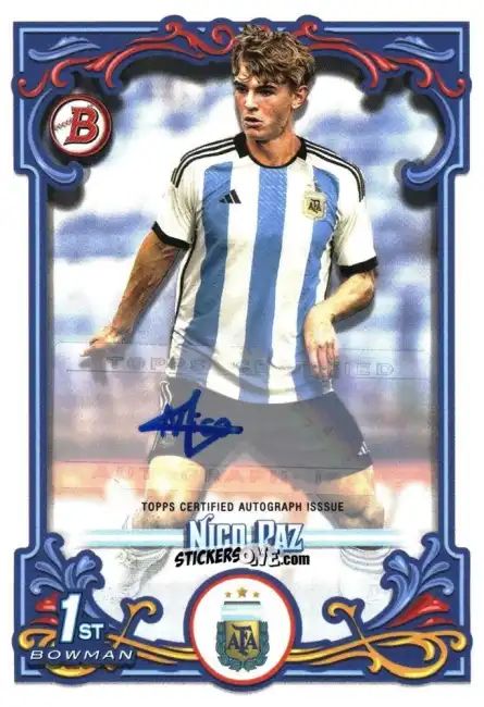 Sticker Nico Paz - Argentina Fileteado 2023 n. 34au - Topps