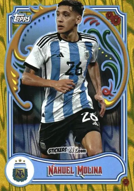 Figurina Nahuel Molina - Argentina Fileteado 2023 n. 4y - Topps
