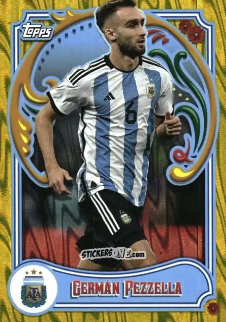 Figurina German Pezzella - Argentina Fileteado 2023 n. 6y - Topps