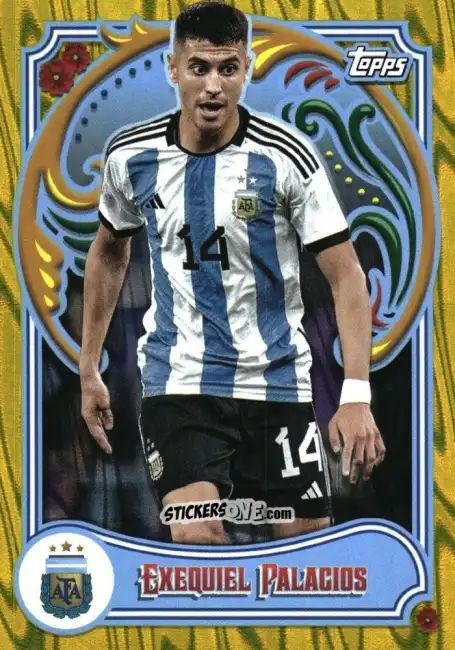 Cromo Exequiel Palacios - Argentina Fileteado 2023 n. 15y - Topps