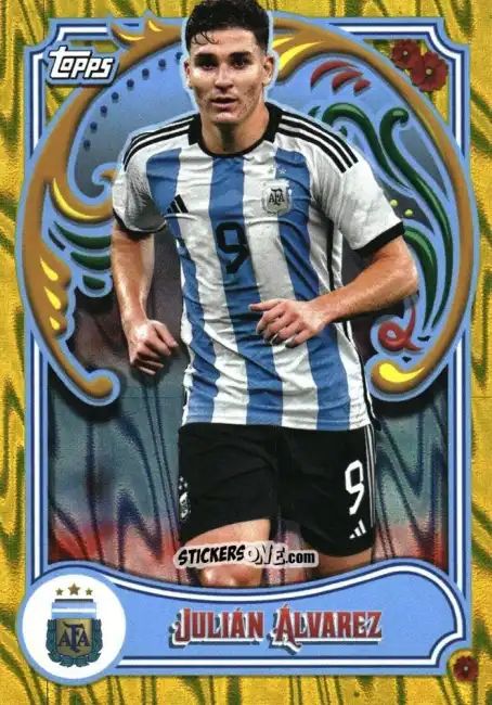 Cromo Julián Álvarez - Argentina Fileteado 2023 n. 24y - Topps