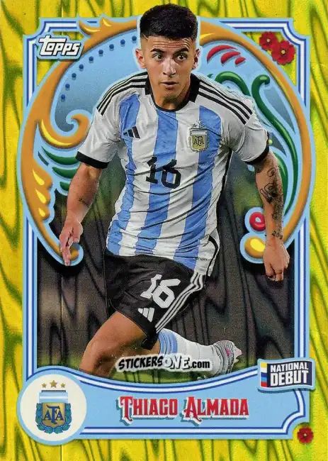 Sticker Thiago Almada - Argentina Fileteado 2023 n. 25y - Topps