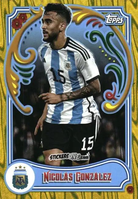 Figurina Nicolas González - Argentina Fileteado 2023 n. 29y - Topps