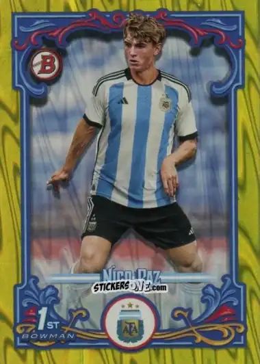 Sticker Nico Paz - Argentina Fileteado 2023 n. 34y - Topps