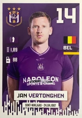 Cromo Jan Vertonghen - Belgian Pro League 2024-2025
 n. 4 - Panini