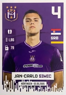 Cromo Jan-Carlo Simić - Belgian Pro League 2024-2025
 n. 5 - Panini