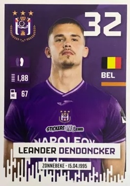 Sticker Leander Dendoncker - Belgian Pro League 2024-2025
 n. 12 - Panini