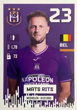 Sticker Mats Rits - Belgian Pro League 2024-2025
 n. 13 - Panini