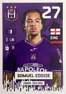 Sticker Samuel Edozie - Belgian Pro League 2024-2025
 n. 17 - Panini