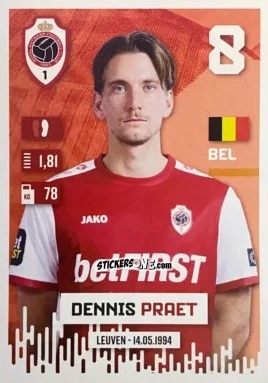 Sticker Dennis Praet - Belgian Pro League 2024-2025
 n. 39 - Panini