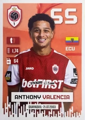 Figurina Anthony Valencia - Belgian Pro League 2024-2025
 n. 44 - Panini