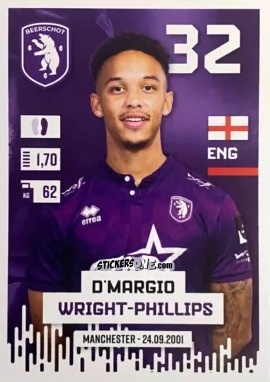 Figurina D'Margio Wright-Phillips - Belgian Pro League 2024-2025
 n. 71 - Panini