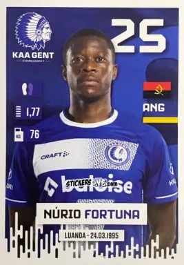 Figurina Núrio Fortuna - Belgian Pro League 2024-2025
 n. 214 - Panini