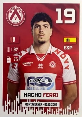 Cromo Nacho Ferri - Belgian Pro League 2024-2025
 n. 252 - Panini