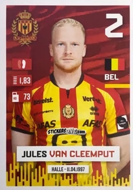 Figurina Jules Van Cleemput - Belgian Pro League 2024-2025
 n. 267 - Panini